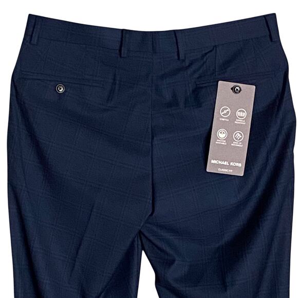 Michael Kors Passport Collection Men's 33x30 Dress Pants Classic Fit Navy NEW - Picture 6 of 10